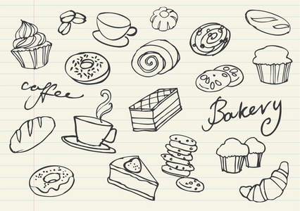 蛋糕和面包店的涂鸦