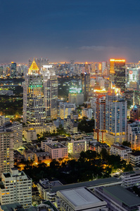 曼谷城市夜景与漂亮的天空