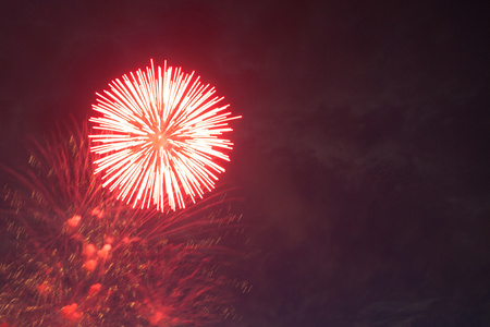 烟花在夜空中爆炸