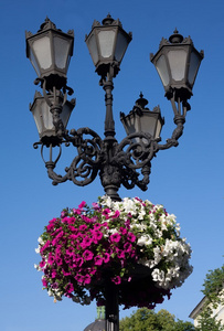 在利沃夫中心，乌克兰一盏路灯