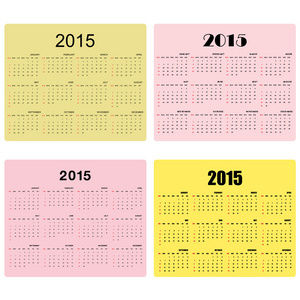 2015 年在背景上的日历