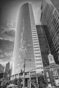 在纽约城的摩天大楼的美景图片