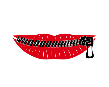 不可言喻女性嘴唇上了锁照片