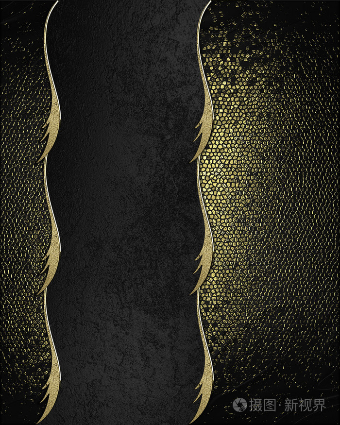 黑色的背景,用黑色缎带的黄金.设计模板.设计网站