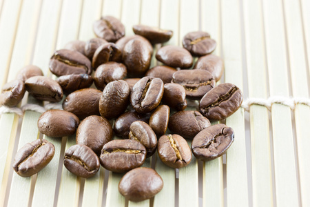 咖啡豆竹背景