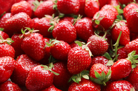 甜草莓成熟特写