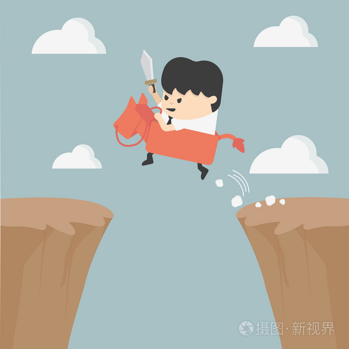 骑过障碍的商人