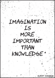 海报。想象力比知识更重要。阿尔伯特  艾
