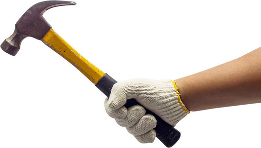 手里握着锤子照片