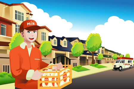 送牛奶的人图片