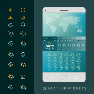 天气小部件符号