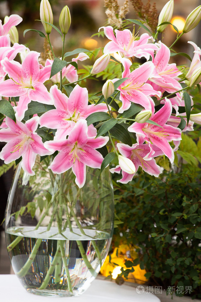 粉红色的百合花