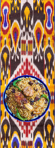 乌兹别克国家粮食对传统织物阿德拉斯
