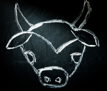 牛在黑板上