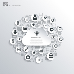 plat abstrait avec des icnes du web. symboles de linterface. le