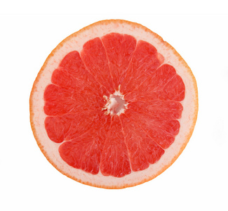成熟的橙柚 孤立在白色背景上的切片
