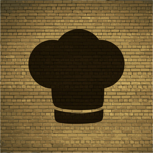 厨师帽图标平的设计与抽象背景
