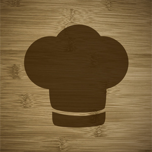 厨师帽图标平的设计与抽象背景