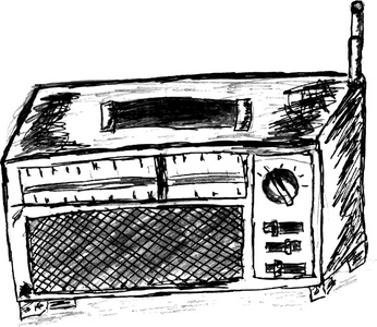 手绘素描, 晶体管收音机