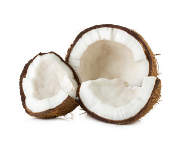 椰子。孤立的白色背景上的 coco 螺母