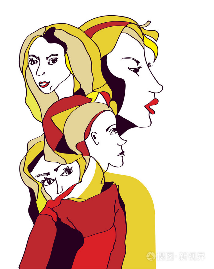 女人抽象概念横幅卡插画-正版商用图片1g3z1p-摄图新视界