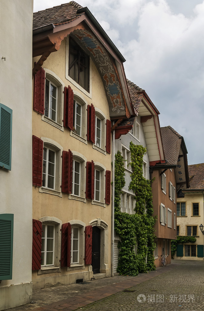 街与历史的房子在阿尔高老城瑞士