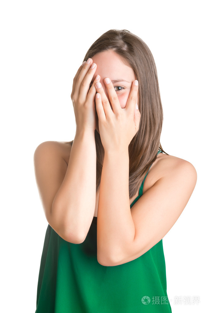 害羞的女孩照片-正版商用图片1g44v7-摄图新视界