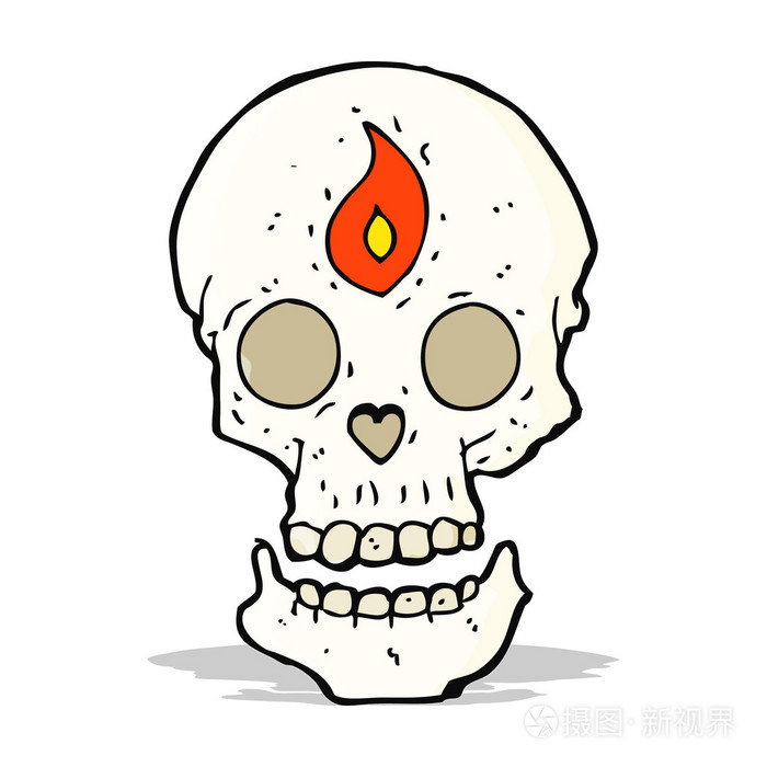 卡通神秘头骨插画-正版商用图片1g4dxz-摄图新视界