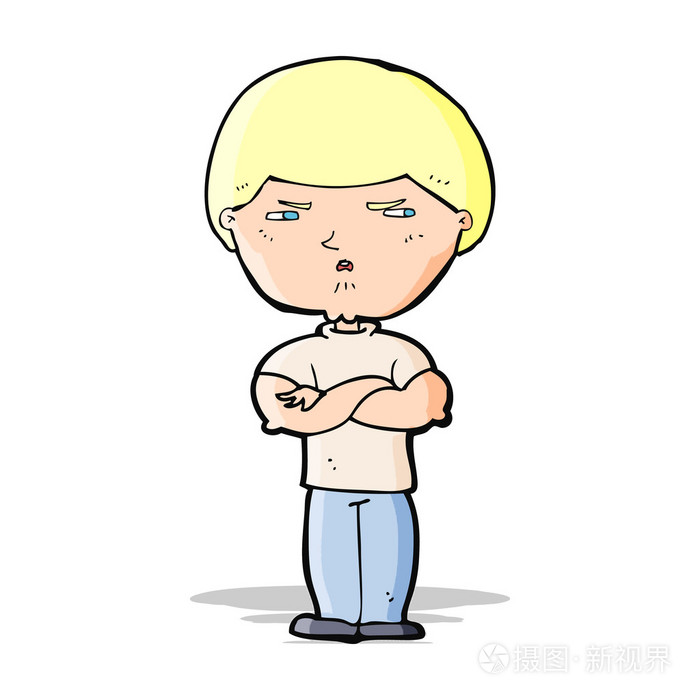 卡通坏脾气的男人