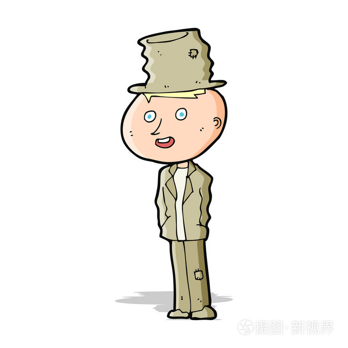 卡通漫画搞笑流浪汉的人