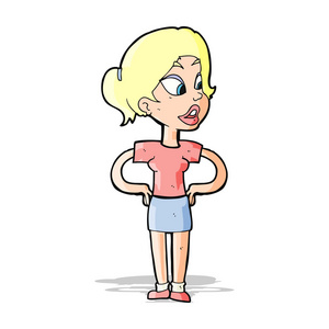 卡通女人双手叉腰照片