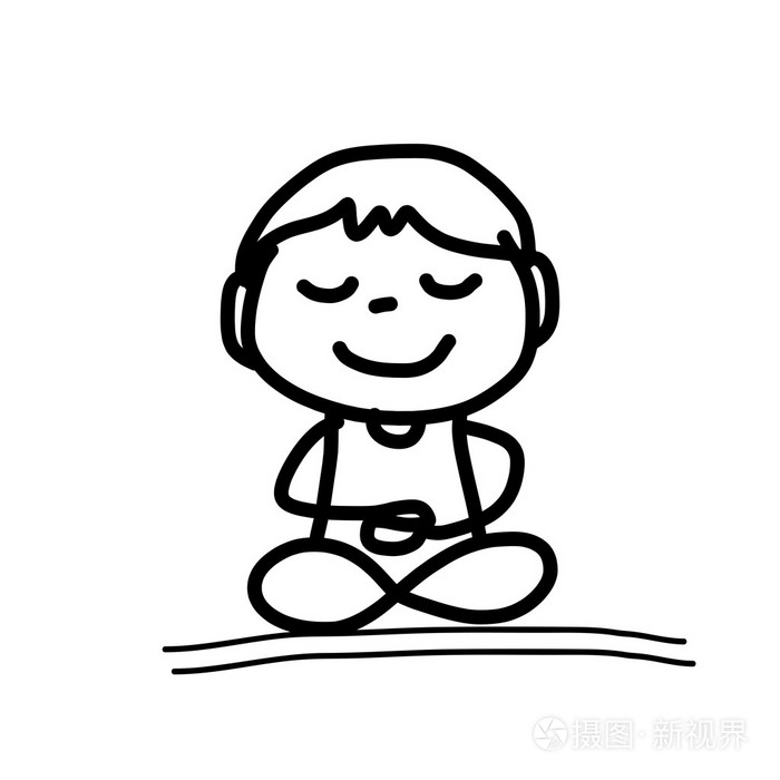 手绘漫画冥想