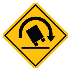 警告交通标志卡车侧翻降低速度
