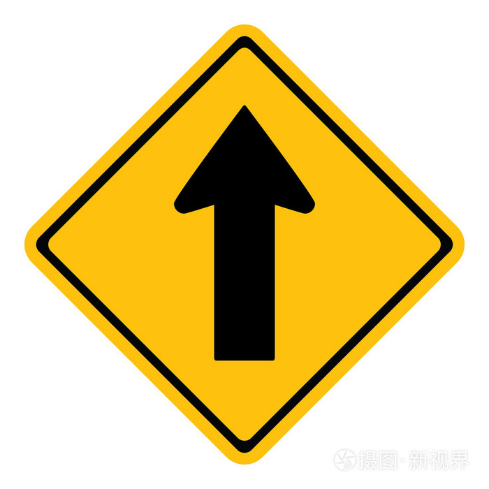 警告单向交通标志