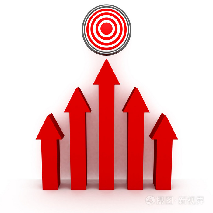 上升到成功的红色箭头