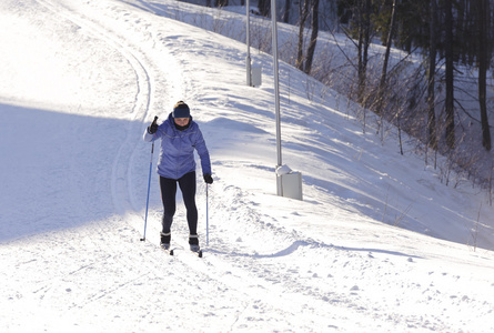 在公园里散步的滑雪者图片