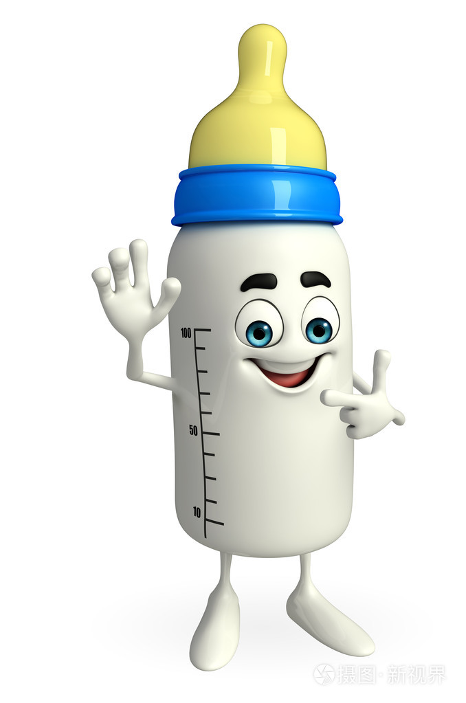 婴儿奶瓶快乐的姿势