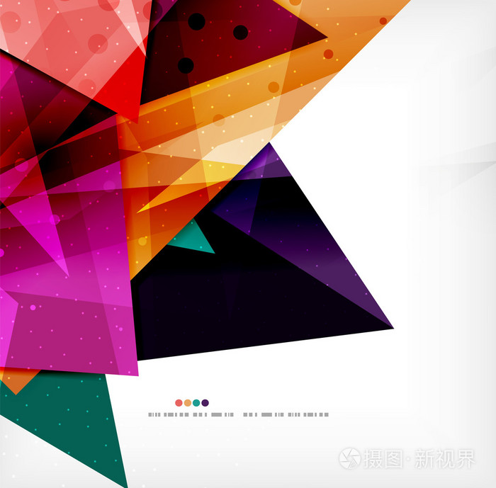 现代的 3d 的有光泽的重叠的三角形