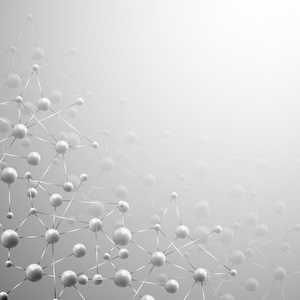 分子的结构，灰色矢量插图背景