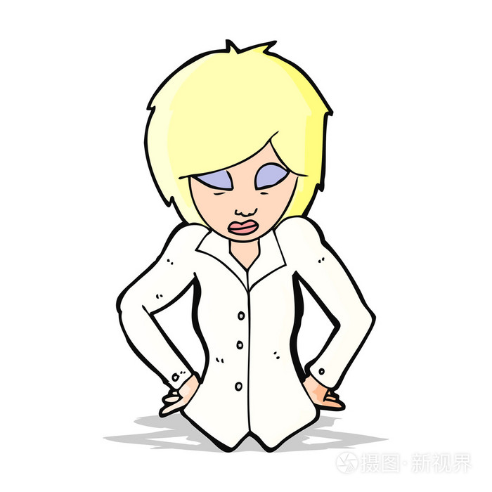 卡通女人双手叉腰