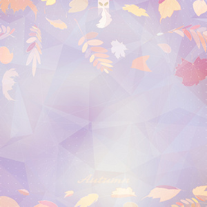 抽象插图与枫树叶子的秋天