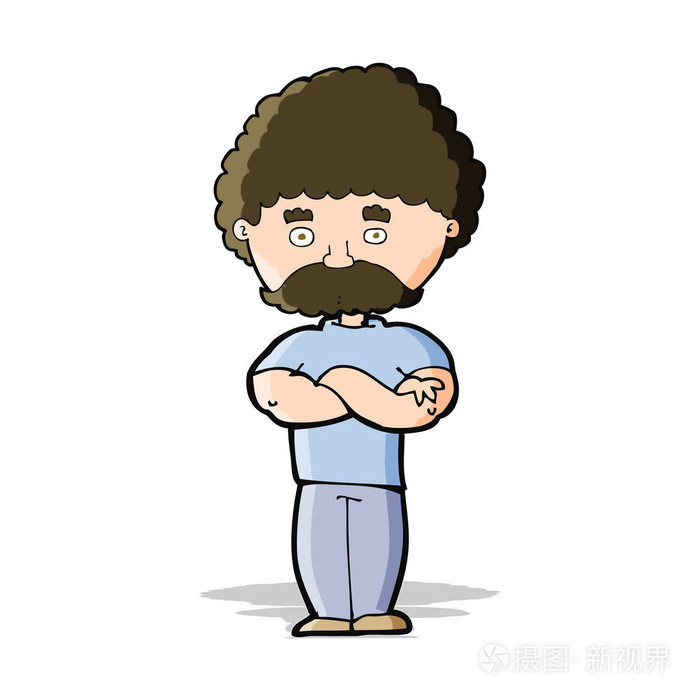 交叉着双臂的卡通爸爸