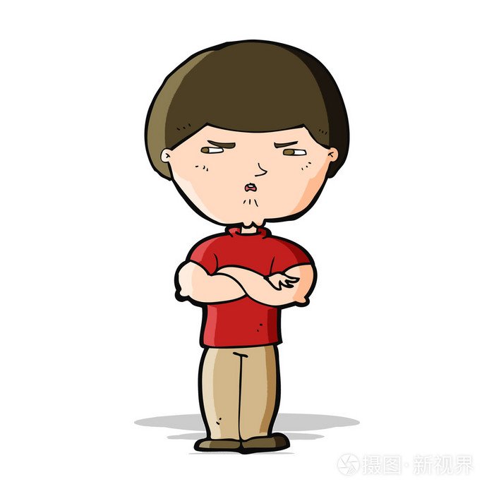 卡通坏脾气的男人
