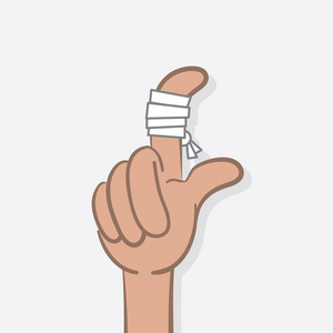 小小的错误手指缠着绷带照片