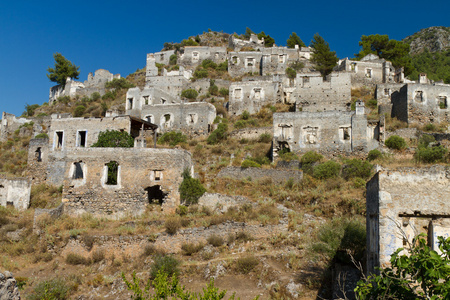 ruiny kayakoy, fethiye博德鲁姆卡阿盖的废墟