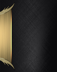 抽象的黑色背景，与黄金的边缘。设计模板。设计网站