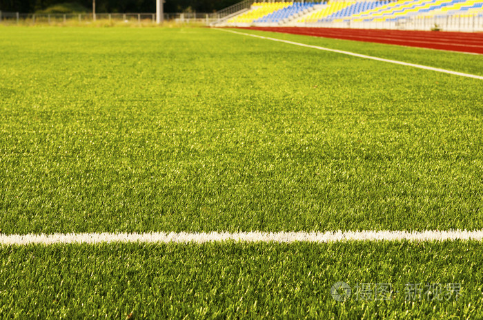 绿色的足球场草坪.体育场