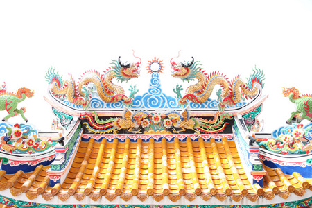 华人庙宇的龙雕塑