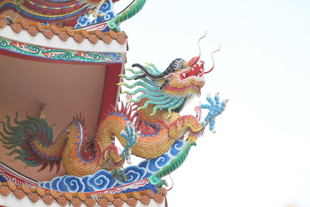 华人庙宇的龙雕塑图片