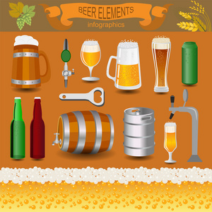 集合的元素，用于创建您自己的 infograph 啤酒图表